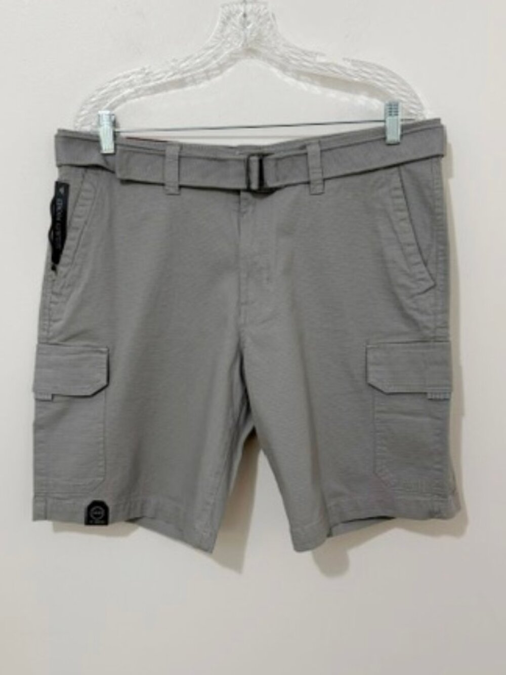 Weatherproof Gray Everyday Cargo Shorts Belted Rip-Stop Fabric Men's Size 36